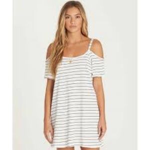 Billabong Black and White Mini Off-Shoulder Dress